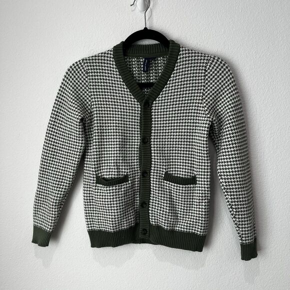 Janie And Jack Herringbone Boys Sz 8 Cardigan Sweater Preppy Academia Grandpa - Picture 2 of 8